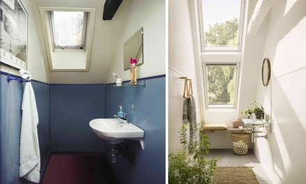 Łazienka przed i po remoncie (fot. Velux)